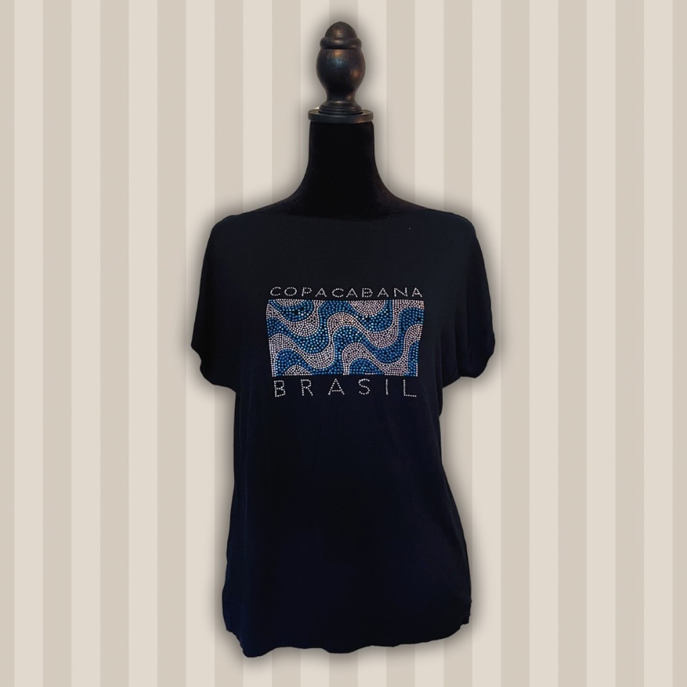 Copacabana Brazil Rhinestone Tee - Size Small/Medium